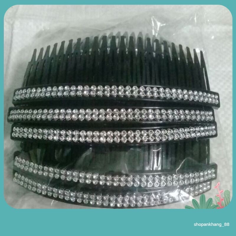 bờm cài tóc đen đính đá sang chảnh