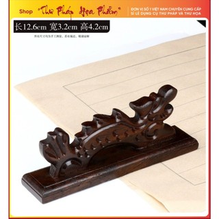 Gác bút gỗ hồng đàn mộc hình rồng kích thước: 12,5cm x4,8cm