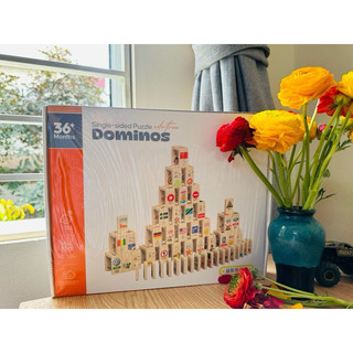 Đồ chơi Domino gỗ cờ các nước cho bé - Domino cờ gồm 100 quân cờ quốc gia các nước