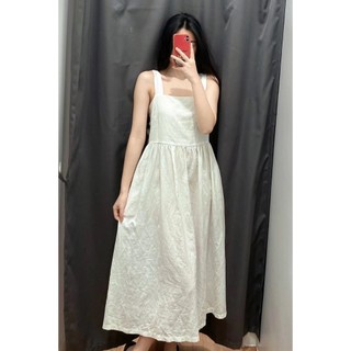 Đầm 2 Dây Trắng Linen