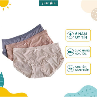 Set 3 quần lót nữ Just Bra chất ren su lạnh, kháng khuẩn, không lộ viền quần SET_QLOT238