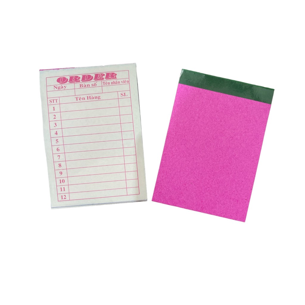 10 Cuốn Phiếu Order 2 liên kt: 7cm x 10cm, 100 tờ/cuốn