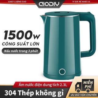 Ấm Siêu Tốc AIODIY Công Suất 1500W Dung Tích 2.3L Tự Ngắt Điện Khi Sôi 2 Lớp Cách Nhiệt