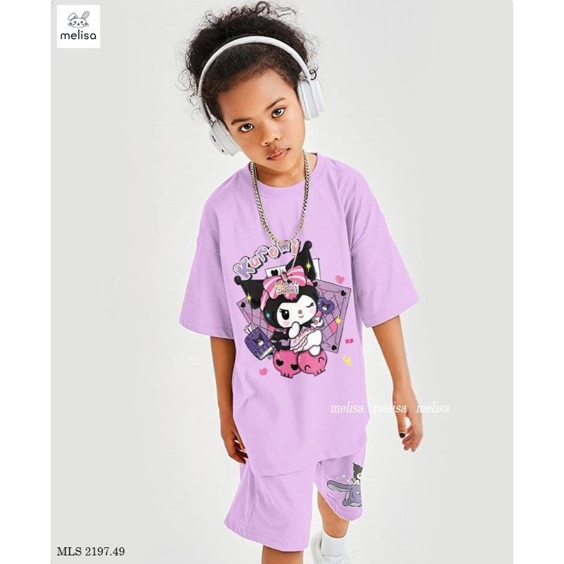 Bộ thun tím Kuromi siêu co giãn
