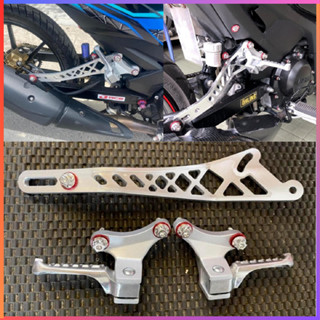 Bộ Gác Chân Malay + Pát Pô 10li Kèm 4 Ốc, Long Đền Đỏ >>> Gắn Ex150/155