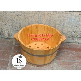 Chậu gỗ ngâm chân massage tặng kèm bàn lăn, chậu ngâm chân giữ nhiệt