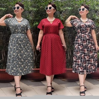 Váy Đầm Trung Niên Thun Eo Form Dài - Chất Thun Aty Co Giãn 4 Chiều, Thoáng Mát, 2 Túi.
