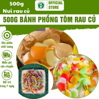 Bánh phồng tôm rau củ , nui ống rau củ