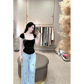 Sét nơ thun xinh phối nơ ruy băng cùng màu