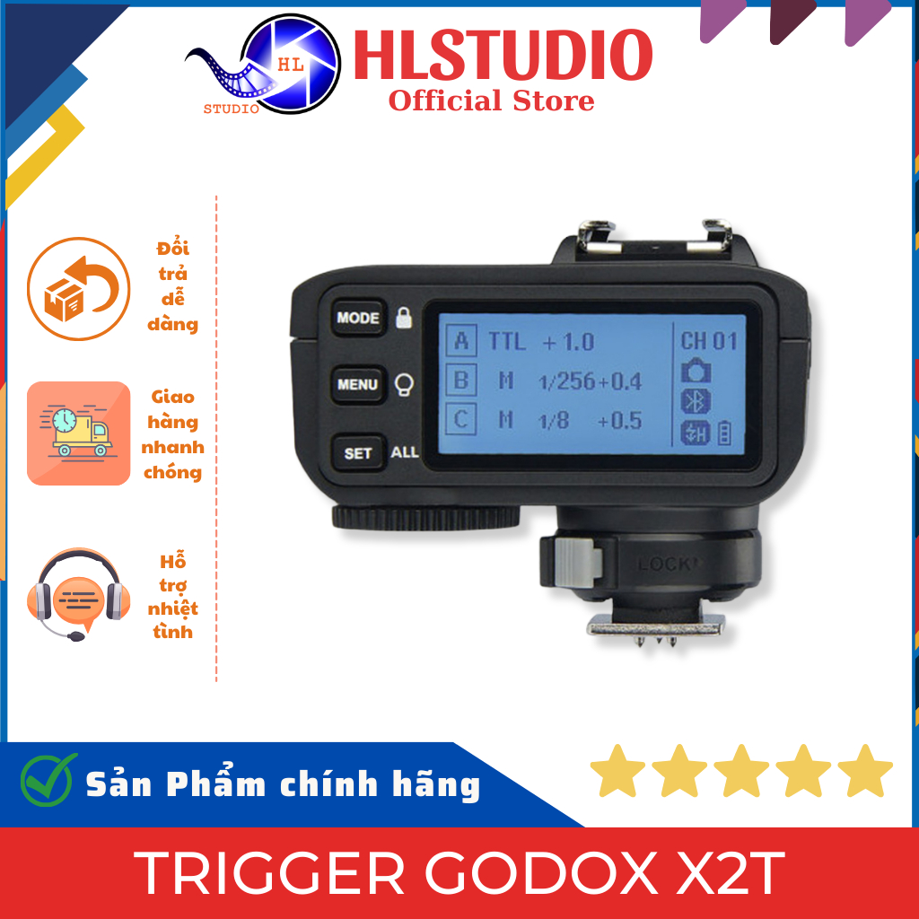 Cục Phát Sóng Godox X2T-TTL 2.4G Wireless Flash Trigger HL Studio