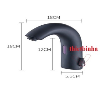 Bộ vòi rửa tay, vòi lavabo cảm ứng nóng lạnh hồng ngoại tự động thông minh đồng mạ chrome, tĩnh điện