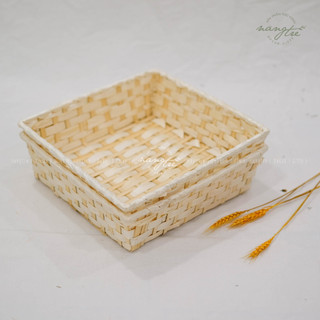 Khay tre đan gói quà, Khay tre vuông ( 30x30x9cm)