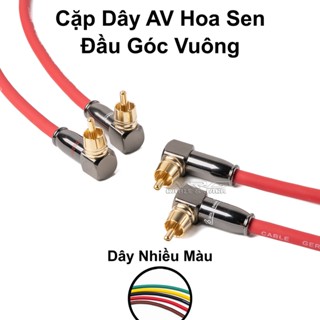 Dây AV Hoa Sen Góc Vuông, dài 0.8m-1.5m-3m, giá 1 cặp, kết nối tín hiệu âm thanh.