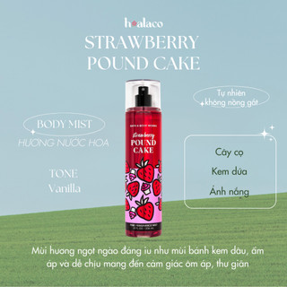 Xịt thơm toàn thân BODY MIST STRAWBERRY POUND CAKE Bath & Bodyworks