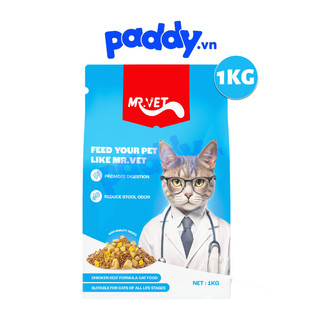 Hạt Mr.Vet cho Mèo ở Mọi Lứa Tuổi - Có Topping Thịt Sấy, Không Ngũ Cốc
