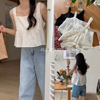 /𝙇𝙞𝙣𝙝𝙖𝙣𝙤𝙛𝙛𝙞𝙘𝙞𝙖𝙡/ áo dây thêu hoa nơ sau cao cấp stylekorean 3009-1🇰🇷