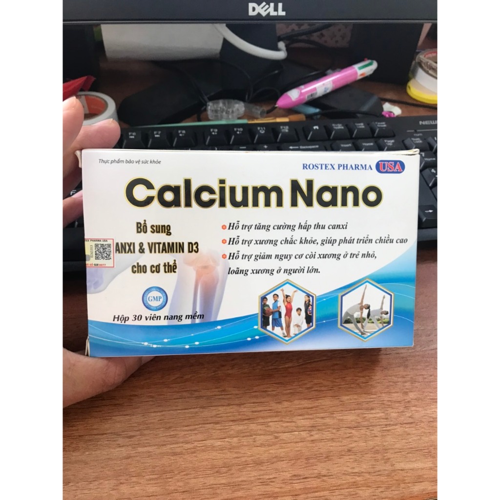 Calcium Nano bổ sung canxi, vitamin D3 tăng chiều cao - 30 viên [Calcium Nano Xanh dương]