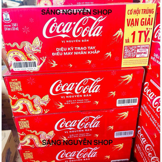 Thùng coca-cola vị nguyên bản 24 lon x 235ml - 320ml