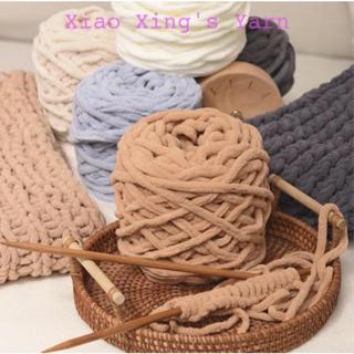 Len nhung đũa, bông sữa 8mm - Len chunky móc thú bông sợi to loại 1 100gram | Xiaoxing's Yarn