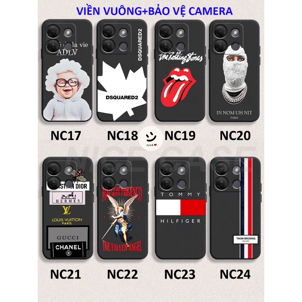 Ốp lưng Infinix Smart 7 TPU viền vuông hình thương hiệu thời trang hot trend