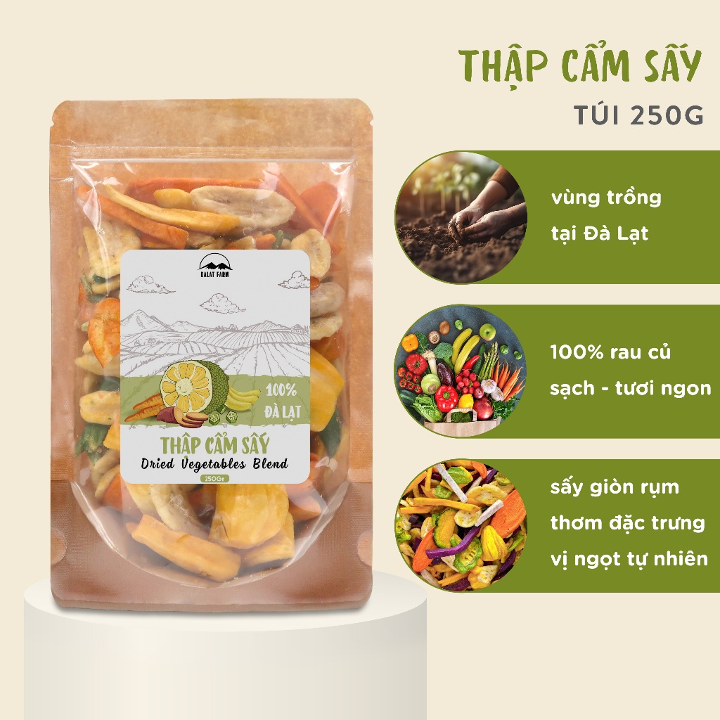 Thập Cẩm Sấy Dalat Farm - Túi 250 g