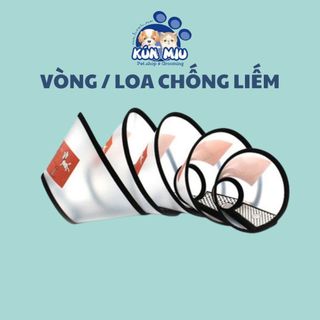 Vòng chống liếm, loa đeo cổ cho chó mèo Kún Miu chất liệu nhựa PP an toàn