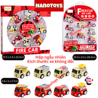 Đồ chơi xe ô tô mini chạy trớn pullback, xe cứu hỏa, công trình, quân sự, bus - nanotoys store