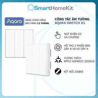 [Bản Quốc Tế] Công tắc Aqara D1 Zigbee - Mặt vuông chuẩn Anh 86x86mm, Tương thích HomeKit - BH 1 Năm