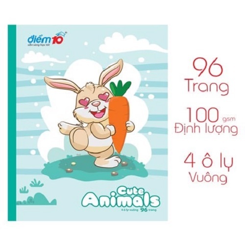 COMBO 5 cuốn Tập vở học sinh Thiên Long 4 ô ly vuông 96 trang 100gsm, giấy dày, bìa dễ thương TP-NB0
