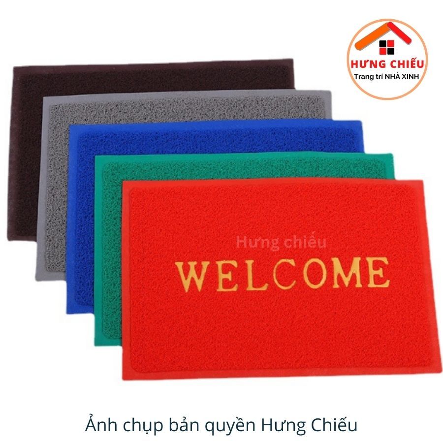 Thảm Chùi Chân phòng khách, phòng tắm Welcome nhựa PVC chống bụi dễ lau chùi - Hưng Chiếu