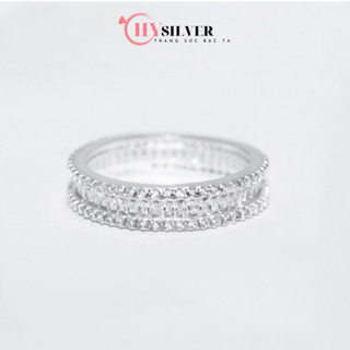 Nhẫn bạc Nam Nữ CHY SILVER full đá bạc thật