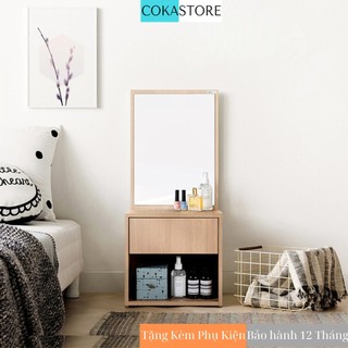 Bàn Trang Điểm Ngồi Bệt Có Ngăn Kéo Kết Hợp Kệ Đầu Giường Nhỏ Gọn Màu Sắc Sang Trọng Shop COKASTORE