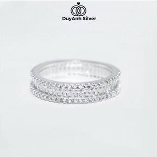 Nhẫn bạc Nam Nữ DUYANH SILVER đính đá sang trọng bạc thật