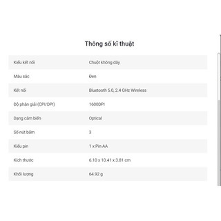 [Chính Hãng] - Chuột Dell MS5120W không dây Wireless + Bluetooth - xám /đen