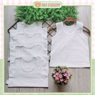 Áo ba lỗ cho bé vải cotton trắng lót trẻ em trai gái mềm mịn thấm hút mồ hôi