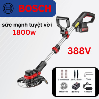 BOSCH - Máy cắt cỏ điện không dây mạnh mẽ 388V, Máy cắt cỏ bằng pin Lithium sạc lại.