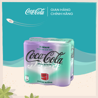 [GRO GIFT] Lốc 6 Lon Nước Giải Khát Không Đường Coca-Cola Zero K-Wave 320m/lon Phiên Bản Giới Hạn