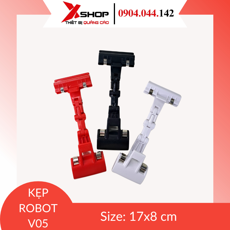 Kẹp sale robot V05 - kẹp quảng cáo loại tốt xoay 360 độ