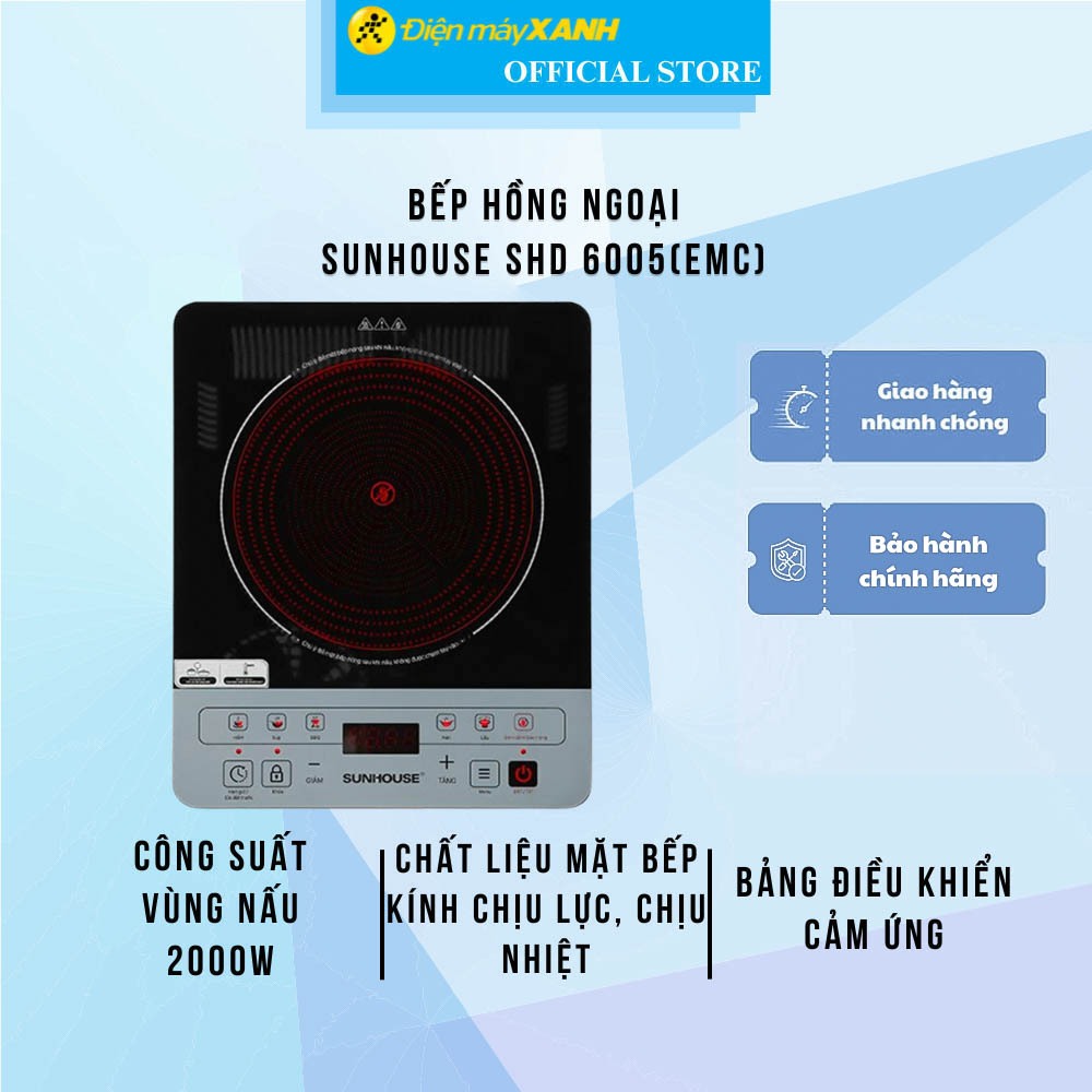 Bếp hồng ngoại Sunhouse SHD 6005(EMC) - Hàng chính hãng