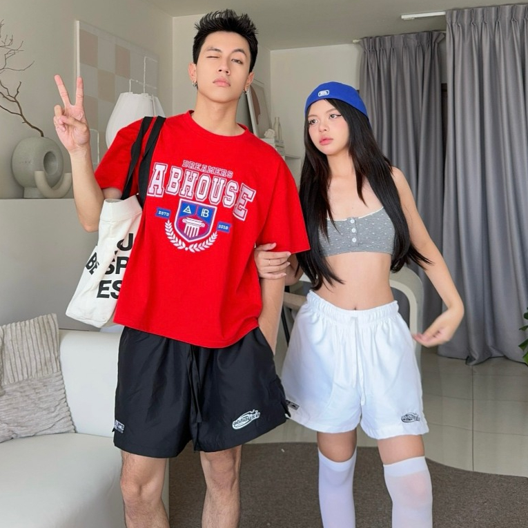 [DEAL SỐC] AB HOUSE - Quần short thêu dây rút AB2018 thời trang nam nữ