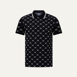 Áo Polo Americus Gosani AG44 Monogram Cao Cấp Với Hoạ Tiết Thêu AG Màu Đen