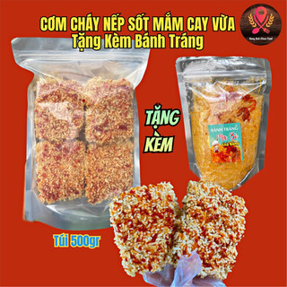 Cơm cháy nếp sốt mắm cay vừa ăn vặt túi zip 500gr