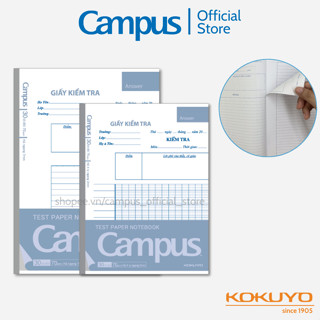 Giấy Kiểm Tra Dạng Vở Xé, SL 30 tờ đôi, A5/B5, kẻ ngang/4 ly ngang, ĐL 70gsm, Chính Hãng Campus
