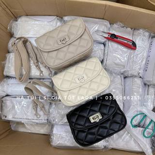 Túi đeo chéo Cê ka trần ô 260 khóa gập 2 dây da mềm