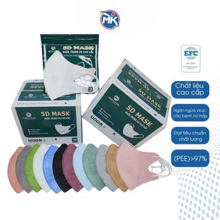 Thùng 100 chiếc Khẩu trang 5D Mạnh Khuyên 3 lớp lọc kháng khuẩn không đau tai, dày dặn, chống tia UV