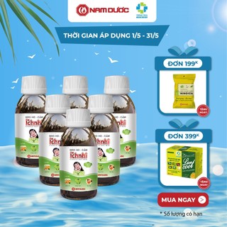 Combo 5 chai Siro ho cảm Ích Nhi chai 90ml hỗ trợ giải cảm, giảm ho, sổ mũi, tiêu đờm, cho trẻ nhỏ, bà bầu, cho con bú
