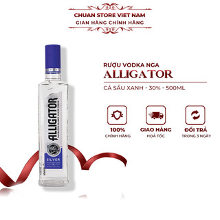 Rượu Vodka Nga Alligator cá sấu xanh 30% chai 500ml nhập khẩu chính hãng