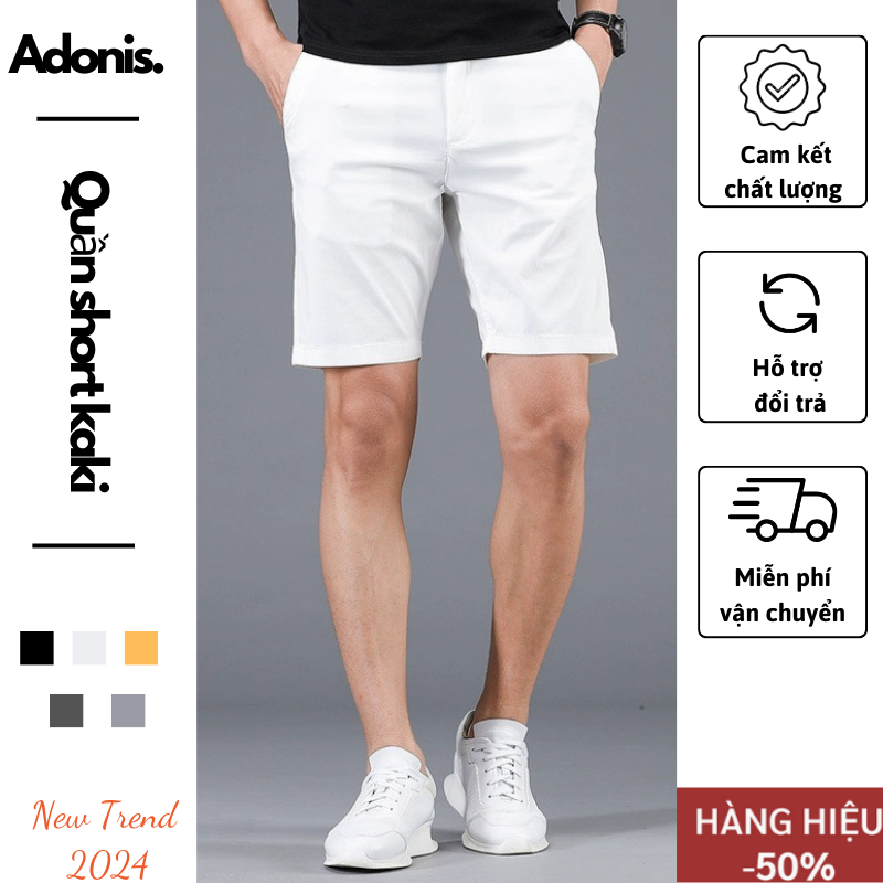 Quần short nam JBAGGY vải kaki xuất xịn, ống ngắn trên đùi vải co giãn 2 chiều - JN2401