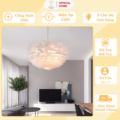 Đèn Chùm Energy Green Lighting Mây Lông Vũ - TN329 (45cm) - Phong Cách Hiện Đại - Trang Trí Phòng Khách / Phòng Ngủ