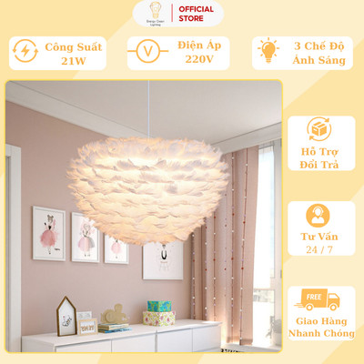 Đèn Chùm Energy Green Lighting Mây Lông Vũ - TN329 (60cm) - Phong Cách Hiện Đại - Trang Trí Phòng Khách / Phòng Ngủ